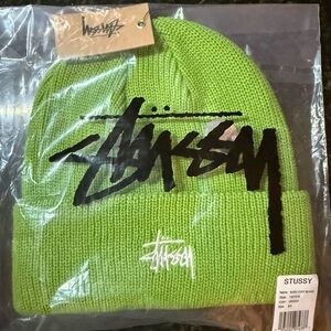 Stussy Lime Green Knit Beanie